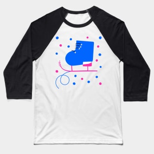 Blue Neon Skates Baseball T-Shirt